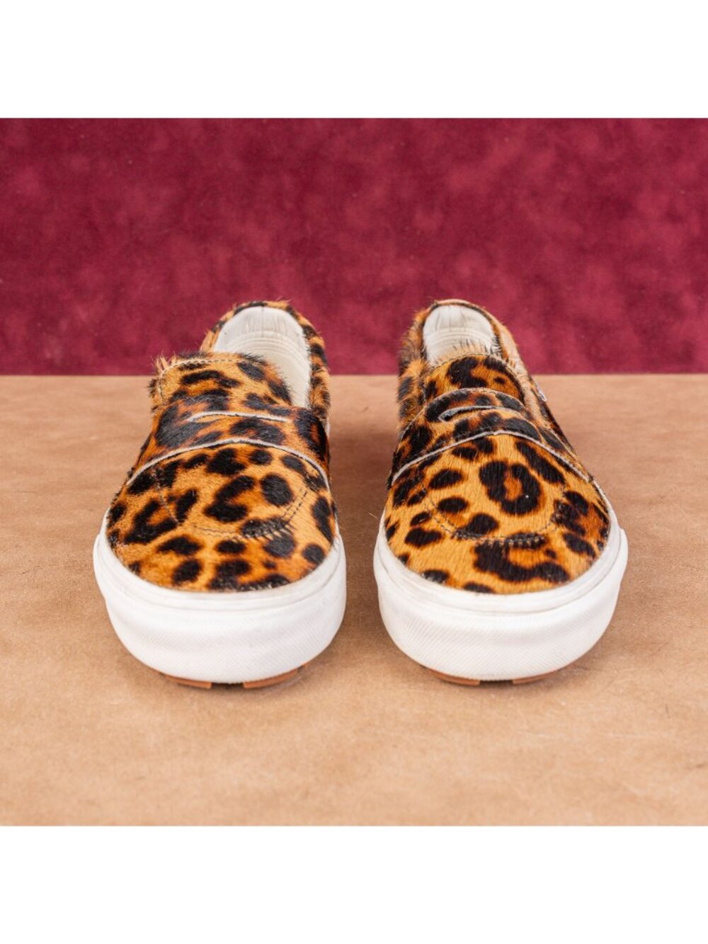 VANS Unisex S53 Calf hair Leopard Print platform sneakers size M5.5 W7 - Picture 2 of 8